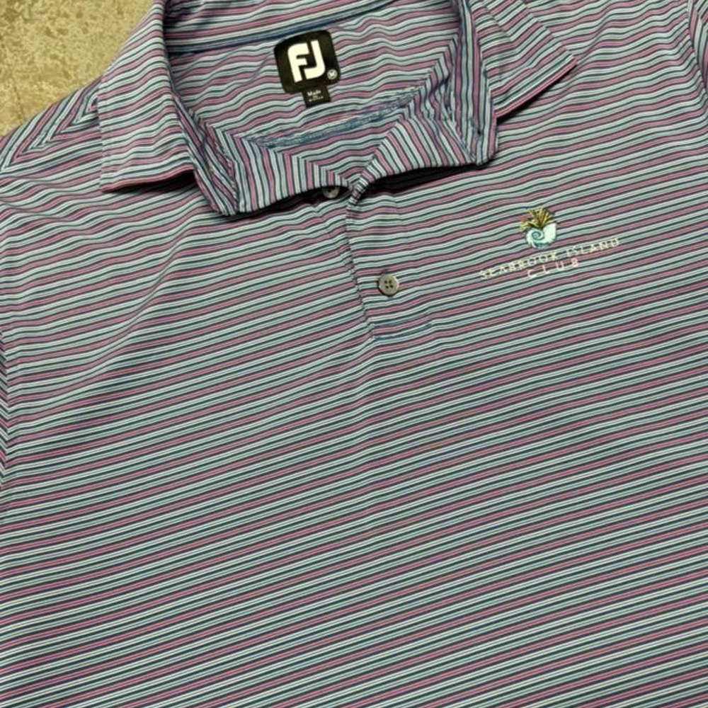 Footjoy Men's Performance Golf Polo Seabrook Island Golf Course Logo Sz Medium